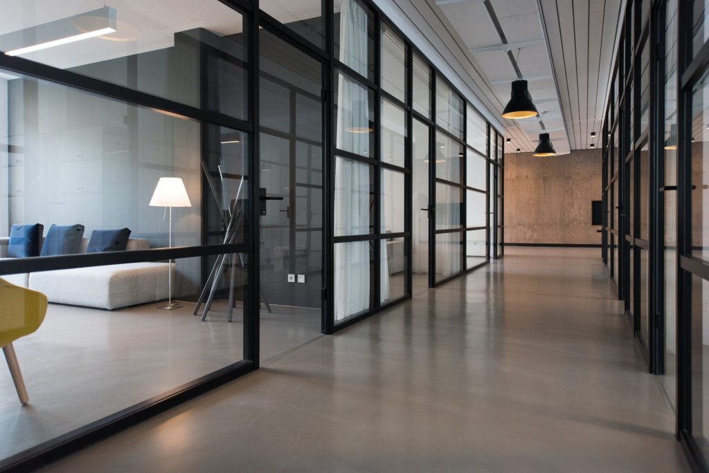 Office Aluminium and glass sliding doors